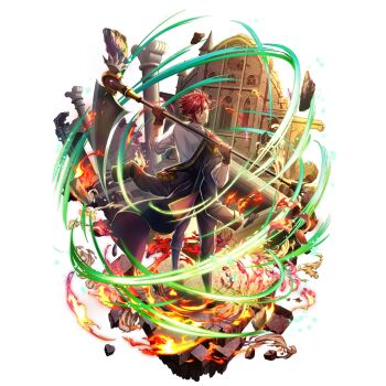 1boy artist_request aura black_pants boots closed_mouth fire from_behind full_body game_cg glowing glowing_eyes grey_boots hair_between_eyes hands_up holding holding_behind_neck holding_scythe jacket jacket_partially_removed knee_boots l&#039;arc_berg_sickle looking_at_viewer male_focus messy_hair off-shoulder_jacket off_shoulder official_art pants parted_lips red_eyes red_hair ruins scythe shirt short_hair sicle simple_background smile solo swept_bangs tate_no_yuusha_no_nariagari tate_no_yuusha_no_nariagari_rerise transparent_background v-shaped_eyebrows vassal_scythe_(demon_dragon_scythe)_(tate_no_yuusha_no_nariagari) vassal_scythe_(tate_no_yuusha_no_nariagari) white_shirt