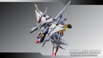 3d absurdres beam_rifle commentary_request earth_federation energy_gun gradient_background gundam gundam_hathaway's_flash highres inviter_oro machinery mecha mecha_focus missile_pod mobile_suit penelope_(hathaway's_flash) robot roundel signature thrusters weapon