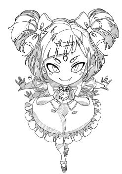 1girl absurdres arthropod_girl artist_name bow bowtie child closed_mouth dress extra_arms extra_eyes fangs fangs_out female_focus flat_chest footwear_bow frilled_dress frills from_above full_body greyscale hair_bow hands_up happy heart heart_hands highres insect_girl looking_at_viewer mary_janes monochrome monster_girl muffet own_hands_together puffy_short_sleeves puffy_sleeves ronaldor shoes short_hair short_sleeves sidelocks signature simple_background smile solo spider_girl standing straight-on two_side_up undertale utdr_(toby_fox) white_background