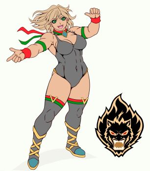 1girl highres muscular muscular_female original solo tagme taroimo_(00120014) wrestler wrestling_outfit wristband