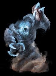 1other elemental_(creature) looking_at_viewer monster stone tagme teeth wind