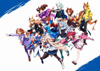 6+girls absurdres ahoge animal_ears armpits arms_up asymmetrical_gloves bag bandages_around_chest bell belno_light_(umamusume) belt black_belt black_choker black_dress black_gloves black_jacket black_pants black_pantyhose black_sandals black_scrunchie black_shoes black_socks black_vest blonde_hair blue_bag blue_belt blue_dress blue_eyes blue_hair blue_hairband blue_jacket blue_sailor_collar blue_scarf blue_shoes blue_shorts blue_skirt blue_socks blue_tail blue_thighhighs blush boots bow braid braided_ponytail breasts brown_eyes brown_hair brown_obi brown_sandals brown_shoes brown_skirt brown_tail chest_sarashi choker cleaned cleavage closed_mouth collarbone collared_shirt crown crown_hair_ornament detached_sleeves dicta_striker_(umamusume) dress ear_covers ear_ornament ear_piercing ear_ribbon falling fang female_focus fingerless_gloves flat_chest fox_mask fujimasa_march_(umamusume) full_body gloves gold_city_(authentic/1928)_(umamusume) gold_city_(umamusume) green_eyes green_hair green_tail grey_hair grey_tail hair_ornament hair_scrunchie hairband hands_in_pockets highres hood hooded_jacket hoodie horse_ears horse_girl horse_tail inari_one_(inari_yukari_edomurasaki)_(umamusume) inari_one_(umamusume) jacket japanese_clothes japanese_text jeans_shorts jumping kneehighs kouhaku_nawa large_breasts layered_skirt legs long_hair long_sleeves lower_teeth_only mask mask_on_head medium_breasts medium_hair medium_skirt mejiro_ardan_(crystalline)_(umamusume) mejiro_ardan_(umamusume) midriff miniskirt mismatched_gloves mismatched_legwear mismatched_socks multicolored_hair multiple_girls nail_polish navel neckerchief official_art oguri_cap_(starlight_beat)_(umamusume) oguri_cap_(umamusume) open_mouth orange_eyes orange_hair orange_tail overskirt pants pantyhose piercing pink_hair pink_sash pink_sleeves pink_tail pleated_skirt purple_bow purple_eyes purple_sailor_collar purple_sash purple_serafuku purple_skirt purple_socks purple_thighhighs red_belt red_gloves red_hairband red_nails red_neckerchief rope running sailor_collar sakura_chiyono_o_(strength_in_full_bloom)_(umamusume) sakura_chiyono_o_(umamusume) sandals sarashi sash scarf school_uniform scrunchie serafuku shimenawa shirt shoes short_hair short_shorts short_sleeves shorts shoulder_bag skirt sleeveless sleeveless_dress small_breasts smile socks stomach streaked_hair super_creek_(murmuring_stream)_(umamusume) super_creek_(umamusume) tail tamamo_cross_(fast_as_lightning)_(umamusume) tamamo_cross_(umamusume) teeth textless_version thick_thighs thigh_strap thighhighs thighs tomboy tracen_school_uniform twintails two-tone_hair umamusume umamusume:_cinderella_gray unzipped upper_teeth_only very_long_hair vest white_belt white_boots white_dress white_gloves white_hair white_mask white_neckerchief white_pants white_serafuku white_shirt white_shorts white_skirt white_sleeves white_socks white_streaks white_thighhighs yaeno_muteki_(blazed_head_covered_fists)_(umamusume) yaeno_muteki_(umamusume) yellow_belt yellow_eyes yellow_hood yellow_hoodie yellow_jacket yellow_tail zettai_ryouiki