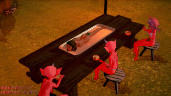 2boys 2girls bare_legs barefoot blank_eyes bokoblin bowl cannibalism censored corpse death dinner dismemberment eating fanbox_username feet food goblin guro il00 loincloth monster multiple_boys multiple_girls murder nintendo nude outdoors patreon_username pig_nose pointy_ears princess princess_zelda short_hair snuff table the_legend_of_zelda the_legend_of_zelda:_tears_of_the_kingdom vegetable vore