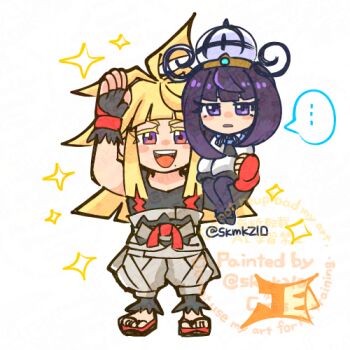 ... 1boy 1girl :d arm_up black_dress black_gloves black_pantyhose black_shirt black_shoes blonde_hair bob_cut brother_and_sister carrying carrying_person chibi chibi_only coat commentary_request dress elbow_gloves eyelashes fingerless_gloves full_body gloves gwynn_(pokemon) hat ivor_(pokemon) long_hair long_sleeves looking_at_viewer lowres mole mole_under_mouth nintendo open_clothes open_coat open_mouth pants pantyhose pokemon pokemon_legends:_z-a purple_eyes purple_hair sandals shirt shoes short_hair siblings single_elbow_glove sitting_on_arm skmkz10 sleeveless sleeveless_shirt smile spoken_ellipsis standing teeth twitter_username upper_teeth_only white_background white_coat white_pants