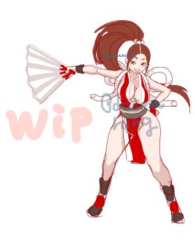 Rule 34 | 1girl, daimaru (s29y2c), daimarung, female focus, japanese clothes, ninja, shiranui mai, the king of fighters, thighs