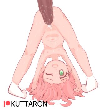 anya_(spy_x_family) belly breasts censored collarbone cum cum_in_pussy flat_chest green_eyes happy huge_penis kuttaron liquid loli navel one_eye_closed penis pink_hair pussy pussy_juice sex spy_x_family upside-down vaginal