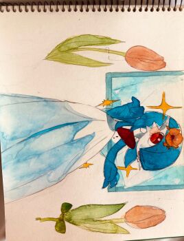 Rule 34 | 1girl, alternate color, blue hair, blue skin, blush, blush stickers, bob cut, closed mouth, colored skin, curtains, female focus, flat chest, flower, gardevoir, gen 3 pokemon, hair between eyes, hair flower, hair ornament, hands up, happy, head tilt, multicolored skin, nintendo, painting (medium), photo (medium), pokemon, pokemon (creature), powerpuff (pixiv 60944739), red eyes, red flower, red tulip, shiny pokemon, short hair, sideways, smile, solo, sparkle, traditional media, tulip, two-tone skin, watercolor (medium), white skin, window