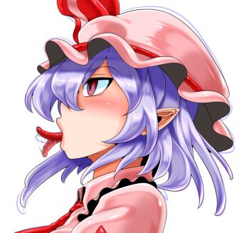1girl keinoyounamono licking long_tongue remilia_scarlet tagme tongue tongue_out touhou