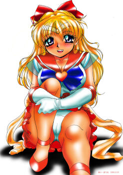 Rule 34 | 1990s (style), aino minako, bishoujo senshi sailor moon, blush, cameltoe, eyeball (artist), panties, sailor venus, smile, underwear