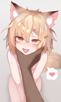 1boy 1girl :d absurdres age_difference animal_ears arknights asphyxiation bad_id bad_pixiv_id blush cum cum_in_mouth dark-skinned_male dark_skin fang flat_chest grabbing_another's_chin hand_on_another's_chin heart heart-shaped_pupils hetero highres holding_detached_head interracial loli looking_at_viewer nipples notched_ear nude open_mouth pov smile solo_focus spoken_heart sweat symbol-shaped_pupils timitarcat tongue tongue_out vermeil_(arknights)