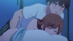 1boy 1girl absurdres animated anime_screenshot ass ayane_shirakawa bare_shoulders blush brother_and_sister hetero highres incest kotone_shirakawa long_hair looping_animation open_mouth overflow_(anime) panties panty_pull pillow resized sex siblings stealth_sex underwear upscaled video