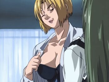 00s 1futa 1girl 2001 age_difference animated animated_gif bible_black bible_black_night_of_the_walpulgiss blonde_hair breasts bustier christianity curtains day erection futanari green_hair imminent_penetration ito_mika kitami_reika large_breasts no_testicles nurse older_female_and_younger_female penis penis_growth pubic_hair removing_panties room school_nurse_and_student school_uniform skirt smile teacher_and_student unworn_clothes