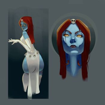 1girl hashtag-only_commentary marvel mystique red_hair solo x-men