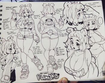 ... 1girl :o ahoge animal_ears animal_print arrow_(symbol) artist_logo ass back bear_ears bear_girl bear_print bear_tail belly bikini blush breasts character_name cleavage closed_mouth clothes_writing collarbone commentary cowboy_shot cropped_head cropped_legs curvy dolphin_shorts drawstring english_commentary english_text from_behind full_body halterneck hand_to_head highres hood hood_down hoodie huge_breasts jacket kumako_(poch4n) large_breasts leaning_forward logo long_sleeves looking_at_viewer marker_(medium) medium_hair micro_bikini monochrome multiple_views navel open_mouth original panties paw_print photo_(medium) plump poch4n pointing_out_the_details reference_sheet shirt shoes short_hair short_shorts shorts sketch smile sneakers socks speech_bubble spoken_ellipsis standing sweatdrop swimsuit tail tank_top teeth thick_eyebrows thighs traditional_media underwear upper_teeth_only waving wavy_mouth white_background