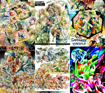 00s 1990s_(style) 6+boys 6+girls agatha_(pokemon) alakazam alternate_form anorith anti-materiel_rifle arbok arcanine archie_(pokemon) articuno azelf backpack bad_id bad_pixiv_id bag bagon bandana barry_(pokemon) baseball_cap beanie beautifly bicycle bill_(pokemon) blaine_(pokemon) blastoise blue_oak boat bone book brawly_(pokemon) brendan_(pokemon) brock_(pokemon) bronzong bruno_(pokemon) buneary caterpie celebi charizard chatot cherrim chikorita chingling claydol clothes_writing combusken copyright_name cradily croagunk crossed_arms crown cyndaquil dawn_(pokemon) delcatty deoxys deoxys_(attack) deoxys_(defense) deoxys_(normal) deoxys_(speed) duskull dustox electrode_(pokemon) elite_four empoleon english_text entei erika_(pokemon) espeon ethan_(pokemon) everyone exeggcute feathers flannery_(pokemon) froslass gastly gastrodon gastrodon_(west) gen_1_pokemon gen_2_pokemon gen_3_pokemon gen_4_pokemon gible giovanni_(pokemon) glaceon glalie gloves gorebyss grass groudon grovyle gun gym_leader hari_(atheos) hat haunter headband highres hippopotas hippopotas_(male) ho-oh honchkrow infernape island jacket jirachi juan_(pokemon) koffing koga_(pokemon) kris_(pokemon) kyogre lance_(pokemon) latias latios laughing leaf leafeon legendary_pokemon lickilicky liza_(pokemon) lorelei_(pokemon) loudred lucario lucas_(pokemon) ludicolo lugia lumineon luvdisc machoke makuhita map marowak marshtomp maxie_(pokemon) may_(pokemon) meditite mesprit metagross mew_(pokemon) mewtwo milotic minun misdreavus misty_(pokemon) moltres multiple_boys multiple_girls munchlax mythical_pokemon nidoking nidoqueen nintendo norman_(pokemon) onix pelipper pikachu plusle poke_ball pokemon pokemon_(creature) pokemon_adventures pokemon_dppt pokemon_gsc pokemon_rgby pokemon_rse porygon-z raichu raikou ralts rattata rayquaza red_(pokemon) regice regirock registeel retro_artstyle rhyhorn rhyperior rifle rock roselia_(pokemon) roxanne_(pokemon) running sableye sabrina_(pokemon) scarf sealeo shedinja shieldon shiftry siblings silver_(pokemon) sitting sniper_rifle snorlax snorunt spinda spiritomb spoink spoon squirtle starly starter_pokemon_trio staryu steven_stone stunky suicune surge_(pokemon) swablu swalot taillow tate_(pokemon) team_aqua team_magma team_rocket torkoal torterra totodile tower translation_request tree tropius twins uxie venusaur vigoroth vileplume volbeat voltorb vore wailmer wallace_(pokemon) wally_(pokemon) water watercraft wattson_(pokemon) weapon weavile weezing winona_(pokemon) zapdos