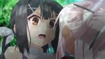 3girls animated anime_screenshot black_hair blush chloe_von_einzbern closed_eyes earrings empty_eyes fate/kaleid_liner_prisma_illya fate_(series) female_focus forced forced_kiss french_kiss hair_ornament holding_another&#039;s_wrist illyasviel_von_einzbern jewelry kaleidostick kiss loli magical_girl miyu_edelfelt multiple_girls nature outdoors prisma_illya red_eyes saliva saliva_trail smile sound subtitled tears tree video wand yellow_eyes yuri