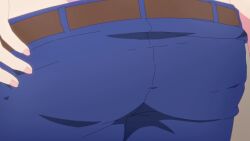 1boy 2girls agatsuma_makina akutsu_eita android animated anime_screenshot ass bag bathroom belt black_hair black_skirt blue_jeans blush bouncing_ass breast_press breasts brown_hair butt_crack cleavage closed_eyes clothes_pull covered_erect_nipples covered_navel cropped_shirt curvy denim disembodied_leg fang flat_cap front-tie_top glasses gradient_hair grey_shirt groin hand_on_own_ass hand_on_own_hip handbag hat highleg highleg_leotard highres huge_ass indoors jeans joints kakushite!_makina-san!! leotard leotard_under_clothes linea_alba mamimi_(makina-san) mechabare multicolored_hair multiple_girls orange_hair pants pants_pull pink_hair pulling_own_clothes purple_leotard red_hair robot_girl robot_joints sexually_suggestive shirt shoes skin_fang skirt smile sound tagme thighs twintails video view_between_legs wide_hips