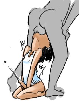 2boys androgynous black_eyes black_hair blush colored_skin competition cum cum_in_mouth dark-skinned_male dark_skin deepthroat ejaculation erection fellatio full_body minus8-kun minuspal moaning multiple_boys navel nude oral original penis saliva saliva_trail shiny_skin short_hair simple_background sitting size_difference testicles thick_eyebrows trap trembling uncensored white_background yaoi