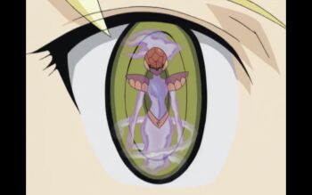 2girls animated anime_screenshot blonde_hair blue_dress blue_pantyhose dress drill_hair luna_platz_(mega_man) mega_man_(series) mega_man_star_force_(series) multiple_girls ophiuca_(mega_man) pantyhose possession queen_ophiuca_(mega_man) snake_tail subtitled tagme tail transformation twintails video