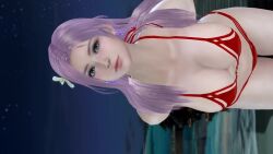 1girl 3d animated bikini blue_eyes breasts cleavage dead_or_alive dead_or_alive_xtreme dead_or_alive_xtreme_venus_vacation earrings elise_(doa) bad_tag game_screenshot highres jewelry large_breasts long_hair night pink_hair sound swimsuit tagme video video_game