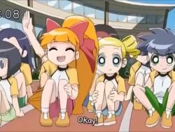 2006 akazutsumi_momoko animated anime_screenshot ass ass_focus awkward bent_over black_hair blonde_hair blossom_(ppg) blue_eyes blush bow bubbles_(ppg) buttercup_(ppg) cartoon_network closed_eyes covering_ass covering_privates embarrassed flashback food_print fruit_print full-face_blush goutokuji_miyako green_eyes gym_uniform gymnastics hyper_blossom jumping large_bow laughing legs loli long_hair matsubara_kaoru orange_hair panties pink_eyes pink_shorts ponytail powered_buttercup powerpuff_girls powerpuff_girls_z print_panties rolling_bubbles running running_track school screaming shorts sitting slit_pupils sound sportswear strawberry_panties strawberry_print subtitled surprised tagme tight_clothes toei_company torn_clothes torn_shorts translated underwear video warner_bros.