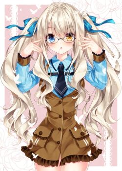 Rule 34 | 1girl, blonde hair, blue eyes, brown hair, commentary, hair between eyes, heterochromia, long hair between eyes, luca (nogi takayoshi), nogi takayoshi, non-web source, original