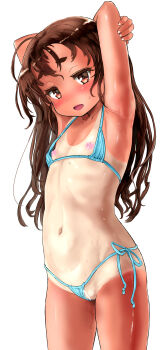 1girl absurdres armpits bikini blush flat_chest highres idol loli micro_bikini model original sasahara_yuuki swimsuit tagme
