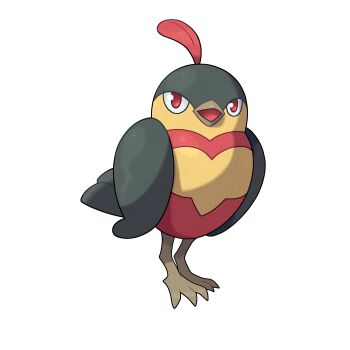 absurdres animal_focus bird fakemon full_body highres hyshirey looking_at_viewer nintendo no_humans official_style open_mouth original pokemon red_eyes simple_background solo standing transparent_background