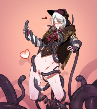 1girl after_vaginal bloodborne bottomless cum cumdrip fromsoftware huqu plain_doll tentacles white_hair