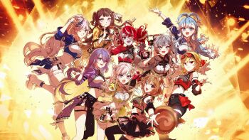 Rule 34 | 6+girls, airani iofifteen, anya melfissa, ayunda risu, blonde hair, blue eyes, blue hair, blush, breasts, brown hair, commentary, dress, english commentary, hair between eyes, highres, hololive, hololive indonesia, kaela kovalskia, kobo kanaeru, kureiji ollie, long hair, long sleeves, moona hoshinova, multicolored hair, multiple girls, open mouth, pavolia reine, purple hair, red eyes, red hair, sakon04, shirt, short hair, skirt, smile, streaked hair, vestia zeta, virtual youtuber, yellow eyes