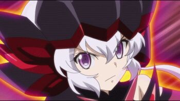 10s 1girl animated animated_gif female_focus grey_hair ignite_module long_hair lowres purple_eyes senki_zesshou_symphogear solo yukine_chris