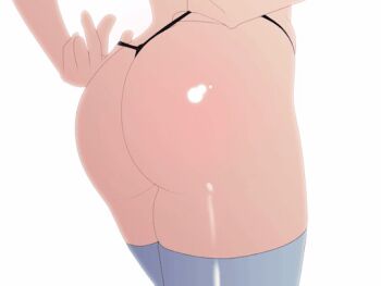 1boy animated animated_gif ass hardtrap huge_ass male_focus solo thighhighs thong trap