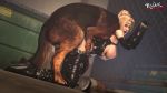 1girl 3d against_fence animated bestiality black_gloves black_legwear blonde_hair bouncing_breasts breasts chain-link_fence dead_or_alive dog doggystyle dogmeat fallout fallout_4 female_focus fence gloves humping kneeling large_breasts ninja_gaiden nipples rachel_(ninja_gaiden) rivak sex sex_from_behind source_filmmaker_(medium) video