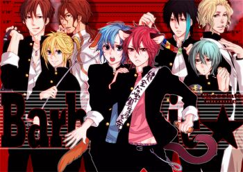 6+boys akaito animal_ears cat_boy cat_ears cat_tail cigarette crossover everyone formal_clothes genderswap genderswap_(ftm) glasses gojoe hatsune_miku hatsune_mikuo heterochromia kagamine_len kaito_(vocaloid) kasane_ted kasane_teto leon leon_(vocaloid) long_hair male_focus master meiko_(vocaloid) meito_(vocaloid) multiple_boys school_uniform short_hair smoking suit tail tongue utau vocaloid yokune_ruko