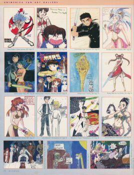 6+boys 6+girls aida_kensuke angry animerica annoyed ayanami_rei bishoujo_senshi_sailor_moon blonde_hair boba_fett breasts brown_hair bulma c-3po_(cosplay) chewbacca_(cosplay) cleavage cosplay crossover darth_vader_(cosplay) dragonball_z dress energy_sword eva_01 grin gun hair_ornament hairclip han_solo_(cosplay) ikari_gendou ikari_shinji jabba_the_hutt jedi katsuragi_misato legs lightsaber long_hair looking_at_viewer luke_skywalker_(cosplay) lum magazine_(object) masaki_tenchi millennium_falcon multiple_boys multiple_girls navel neon_genesis_evangelion obi-wan_kenobi_(cosplay) penpen princess_leia_(cosplay) princess_leia r2-d2_(cosplay) ranma_1/2 rebel_alliance_logo robot ryouko_(tenchi_muyou!) sailor_moon saotome_ranma scan skirt huttslayer_leia smile son_goku souryuu_asuka_langley star_wars stormtrooper suzuhara_touji sword tagme tenchi_muyou! tendou_akane tsukino_usagi urusei_yatsura vegeta weapon yamcha yohko_mano
