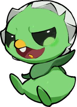 capsakid commentary_request full_body kawaanago lowres nintendo no_humans open_mouth pokemon pokemon_(creature) pokemon_focus smile solo tooth transparent_background