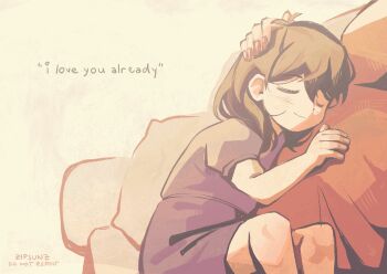 2girls animated animated_gif black_hair blush child closed_eyes closed_mouth english_text flat_chest highres long_hair mari_(faraway)_(omori) mari_(omori) multiple_girls omori red_nails sleeping smile sunny&#039;s_mom_(omori) zipsunz