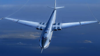 aircraft airplane bomber cloud flying highres jet kcme military military_vehicle myasishchev_m-4 no_humans original sky soviet_air_force