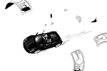 2boys akatsuki_uniform car glasses hidan_(naruto) highres holding holding_money kakuzu_(naruto) lamborghini male_focus mask money motor_vehicle mouth_mask multiple_boys naruto_(series) naruto_shippuuden ninja ninja_mask simple_background white_background yi_(199702090505)