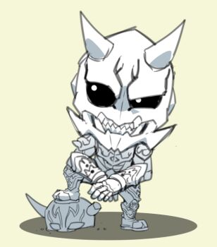 Rule 34 | 2boys, armor, big head, black eyes, broken horn, decapitated head, foot on head, horns, kamen drawer, kamen rider, kamen rider den-o (series), male focus, markings, momotaros, monster, monster boy, multiple boys, negataros, sand, sharp teeth, teeth