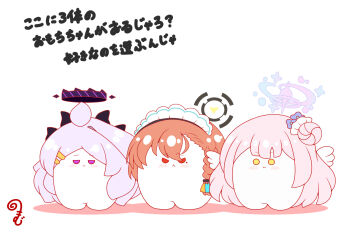 Rule 34 | >:), ahoge, blue archive, blue flower, braid, brown hair, closed mouth, colored shadow, commentary request, flower, grey hair, hair bun, hair flower, hair ornament, halo, hina (blue archive), horns, kurukurumagical, long hair, maid headdress, mika (blue archive), neru (blue archive), parted bangs, pink hair, purple eyes, red eyes, shadow, single hair intake, single side bun, smile, translation request, v-shaped eyebrows, v-shaped eyes, very long hair, yellow eyes