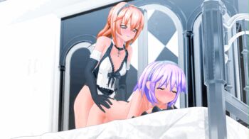 1boy 1futa 3d anal animated animated_gif anus ass bare_shoulders bed blue_eyes blush bouncing censored deep_penetration doggystyle futa_with_male futanari futarino_tobari hikari_onanie long_hair lowres male_penetrated mimia_cute nude orange_hair pegging penis sex sex_from_behind shota testicles trap trembling