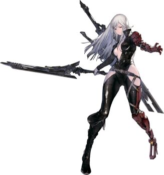 Rule 34 | 1girl, bodysuit, frenlyse, looking at viewer, nier (series), nier reincarnation, official art, source request, sword, tagme, weapon, yoshida akihiko