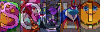 :3 blue_skin colored_skin drawcia drawcia_soul galactic_nova hat kirby&#039;s_return_to_dream_land kirby:_planet_robobot kirby:_triple_deluxe kirby_(series) kirby:_canvas_curse kirby_super_star_ultra long_tongue looking_at_viewer magolor magolor_soul marx_(kirby) marx_soul monster nintendo no_humans queen_sectonia red_eyes smile soul_of_sectonia spoilers star_dream star_dream_soul_os tongue tongue_out trait_connection wings yurei-tekina_nanika