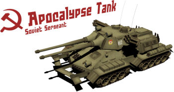 apocalypse_tank artist_name command_&amp;_conquer english_text hammer_and_sickle military military_vehicle motor_vehicle red_alert_2 soviet_sergeant tank vehicle_focus