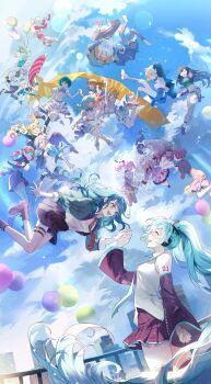 Rule 34 | 25-ji nightcord de. (project sekai), 4girls, 6+girls, absurdres, akiyama mizuki, aoyagi touya, aqua eyes, aqua hair, aqua nails, aqua necktie, aqua trim, arm behind back, arm tattoo, armpit crease, asahina mafuyu, azusawa kohane, black boots, black skirt, black sleeves, blush, boots, breasts, closed eyes, closed mouth, collared shirt, commentary, detached sleeves, floating, grey shirt, hair between eyes, hair ornament, hanasato minori, hatsune miku, headset, highres, hinomori shiho, hinomori shizuku, hoshino ichika (project sekai), kamishiro rui, kiritani haruka, kusanagi nene, leo/need (project sekai), long hair, long sleeves, looking at another, looking at viewer, medium breasts, miniskirt, mochizuki honami, momoi airi, mop 0211, more more jump! (project sekai), multiple girls, necktie, number tattoo, ootori emu, open mouth, pleated skirt, project sekai, shinonome akito, shinonome ena, shiraishi an, shirt, skirt, sleeveless, sleeveless shirt, smile, solo, tattoo, tenma saki, tenma tsukasa, thigh boots, thigh strap, thighhighs, twintails, very long hair, vivid bad squad (project sekai), vocaloid, wide sleeves, wonderlands x showtime (project sekai), yoisaki kanade, zettai ryouiki