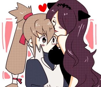 Rule 34 | 1boy, 1girl, affectionate, blush, camilla (fire emblem), chignon, closed eyes, face to breasts, fire emblem, fire emblem fates, grey hair, hair over one eye, hako pon2, heart, height difference, long hair, nintendo, older female and younger male, one eye covered, orange eyes, purple hair, simple background, takumi (fire emblem), tiara