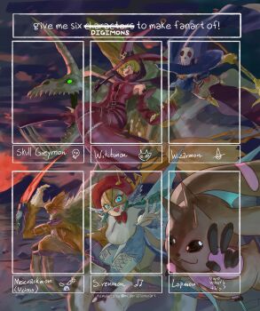 Rule 34 | absurdres, belt, cape, digimon, digimon (creature), hat, highres, lopmon, meicrackmon vicious mode, nimadj, sirenmon, skullgreymon, witch, witch hat, witchmon, wizarmon