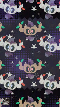 alternate_color black_sclera blue_eyes closed_mouth colored_sclera gen_6_pokemon highres leaf looking_at_viewer meme_(sleepsheep) nintendo no_humans open_mouth phantump pokemon pokemon_(creature) pokemon_focus red_eyes shiny_pokemon star_(symbol)