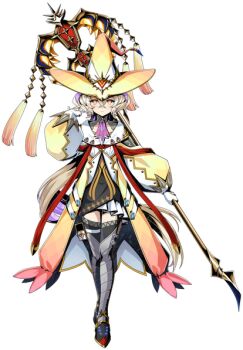 Rule 34 | 1girl, artist request, black shoes, black thighhighs, blonde hair, closed mouth, commentary request, dress, duel masters, duel masters play's, gloves, hair between eyes, hat, holding, holding wand, long hair, lumiere (duel masters), multicolored dress, multicolored hair, official art, orange eyes, pouch, purple hair, shoes, solo, thigh pouch, thighhighs, transparent background, very long hair, wand, white gloves, witch hat